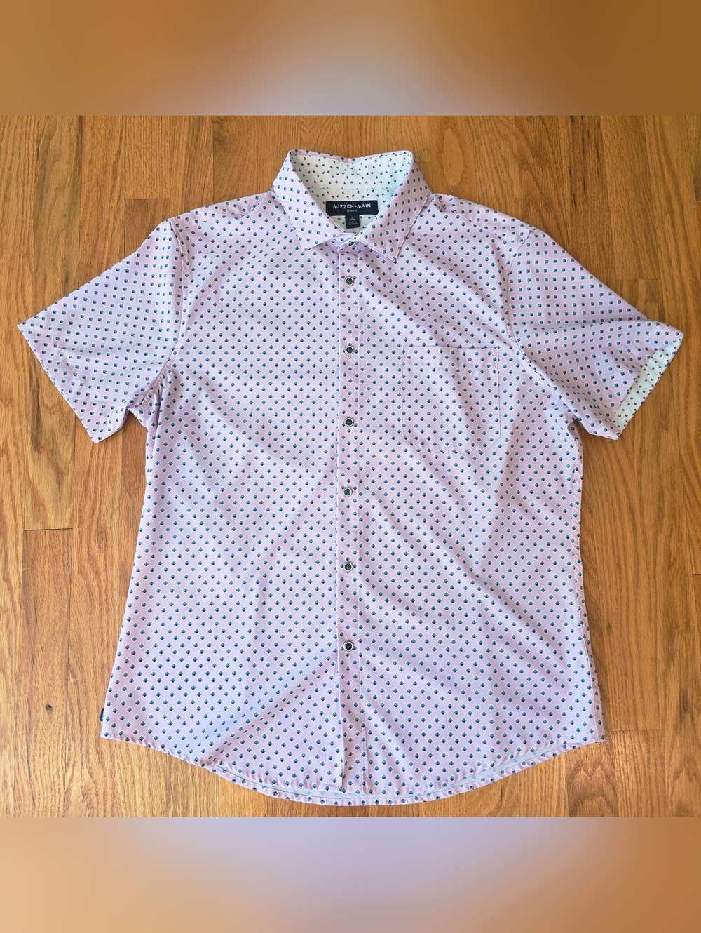 Mizzen+Main Leeward Light Pink Short-Sleeve Button-Up Shirt